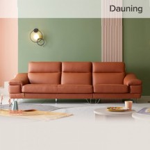 다우닝 레아 4인 전체 천연가죽 소파 (색상:진 그레이)